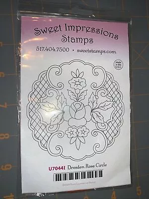 Sweet Impressions Stamp Rubber Cling Stamp “DRESDEN ROSE CIRCLE” • $5