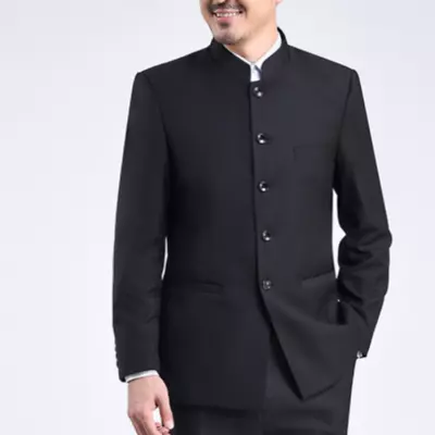 Men Chinese Traditional Coat + Pants Formal Collar Single Breast Suits Jackets • $62.99