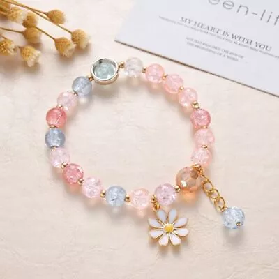 £3.99 • Buy Lovely Daisy Beaded Charm Bracelet Girls Kid Childrens Jewellery Gift