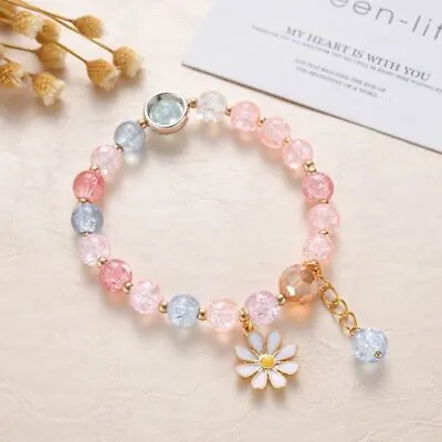 Lovely Daisy Beaded Charm Bracelet Girls Kid Childrens Jewellery Gift • £3.49