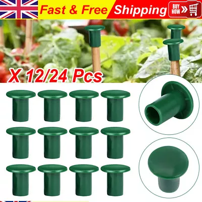 12/24pc Garden Cane Caps Bamboo Safety Topper Protectors Stick Eye Protector End • £7.57