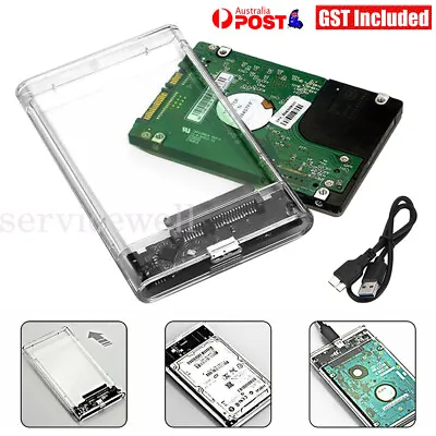 $8.95 • Buy Transparent 2.5 Inch USB 3.0 External Hard Drive HDD SSD Enclosure Case SATA