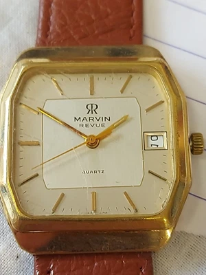 £44.99 • Buy Mens Marvin Revue Quartz Watch Perfect Working Order New Battery Fitted 🔋