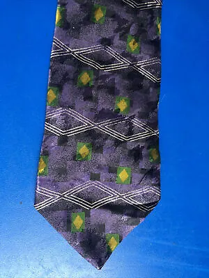 Men’s Tie 56” Purple Conte Di Milano 100% Seda Imported Silk Made In USA (#104) • $1.30