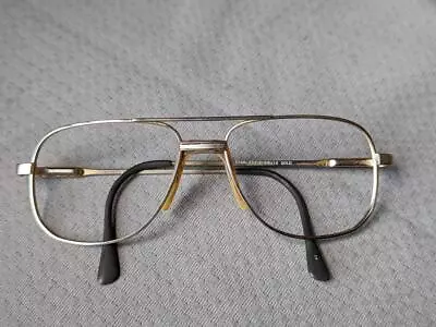 Vintage EUROPA Aviation Eyeglasses 1970s-80s Stainless Gold 56/16 Pilot • $68.95