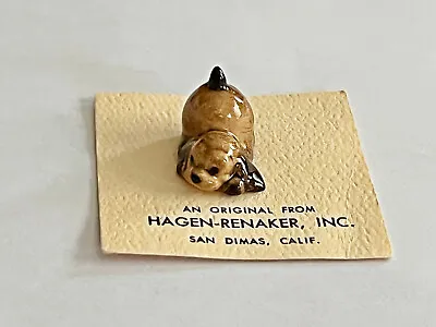 Vintage Hagen Renaker Miniature Teeny Tiny Cocker Spaniel Puppy Figurine On Card • $12