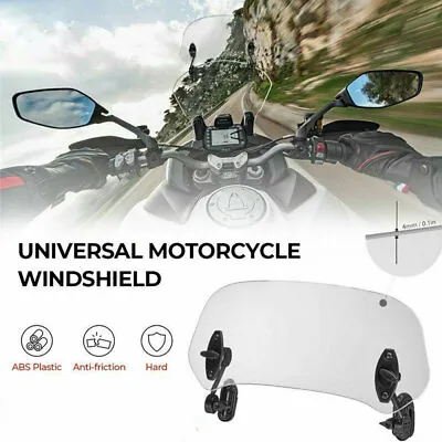 Clip On Motorcycle Windshield Extension Spoiler Wind Screen Deflector Universal • $22.99