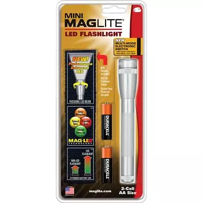 MagLite SP2210H Mini 2-Cell AA LED Flashlight With Holster Silver • $26.80