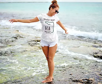 Women A1A Caribbean Hobo T-shirt Margaritas Key West Rum Florida Beach Ocean Fun • $27.99