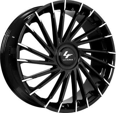 24  Inch Black W/ Tips Lexani Wraith W/ XL CAP 5x120 Range Rover Wheels Rims • $2493.80