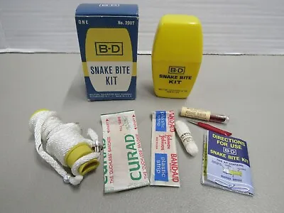 Vintage Snake Bite Kit W/ Tourniquet Suction Device Blade Iodine Swab Inhalant  • $19.95