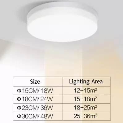 LED Ceiling Down Light Round 18W~48W Ultra-THIN Oyster Lamp Modern Cool/Warm • $14.59