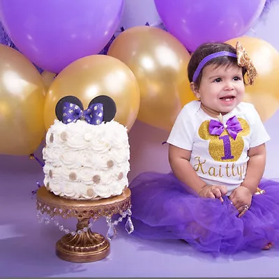 First Birthday Outfit Minnie Mouse Inspired OutfitPurple And Gold SetHandmade • $32.60