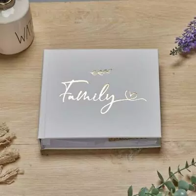 Family Photo Album With Leaf Design Gift For 50 X 6 By 4 Photos Gold Print • £15.99