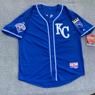 Royals Lorenzo Cain #6 2015 World Series Champion Majestic Cool Base Blue Jersey • $65.87