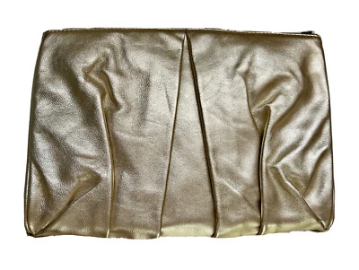 $59 • Buy OROTON New Small Leather Clutch Bag, Gold Colour
