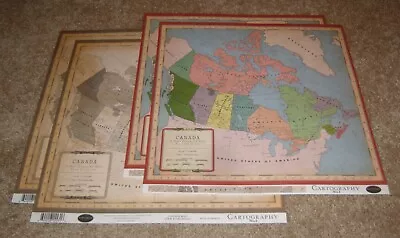 Carta Bella 12x12 Double Sided Scrapbook Papers(4) ~ Travel Map.....Canada • $2.99