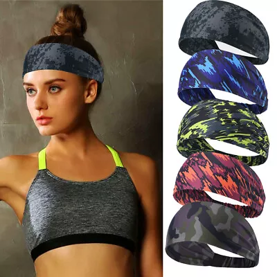 Women Men Stretch Headband Basketball Sweatbands Hair Wrap Headband For Sports • $5.99