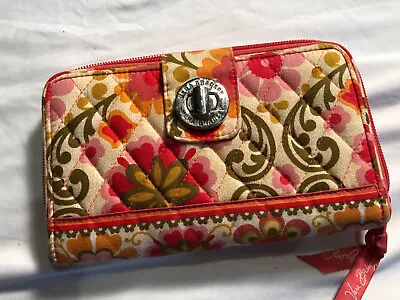 Vera Bradley TurnLock Turn Key Wallet Clutch Organizer Handbag Folkloric Pattern • $22