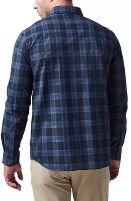 5.11 Tactical NEW Long Sleeve Button Down Shirt. Cobalt Blue Plaid. Mens Medium • $29.99