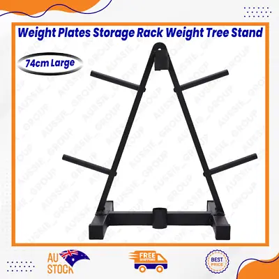 Weight Plates Storage Rack Weight Tree Stand 74cm Large Home Gym Barbell Plate • $59.88
