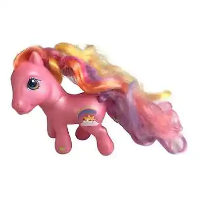 2002 My Little Pony G3 Super Long Hair Rainbow Flash Hasbro MLP Pink • $9