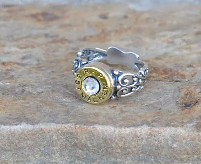 Remington Peters 357 Magnum Pistol Bullet Ring Filigree Sterling Silver 925  • $69.99