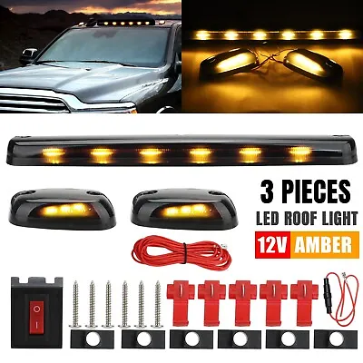 3pcs Amber LED Cab Roof Marker Lights Full Set For Chevy GMC 2500HD 3500HD 07-21 • $24.98