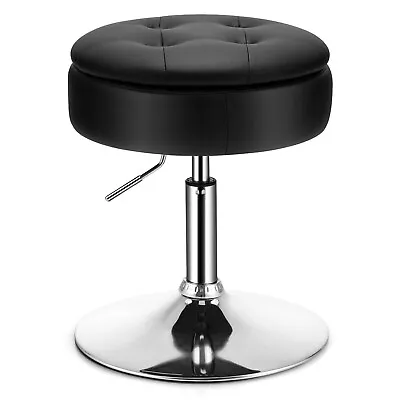 Vanity Stool Adjustable 360° Swivel Storage Makeup Chair W/ Removable Tray • $59.99