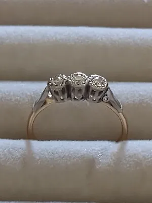 £110 • Buy Gold 3 Stone Diamond Ring