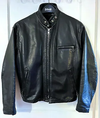 $275 • Buy Great VINTAGE 90s Schott NYC Men's Motorcycle Racer 141 Leather Jacket Size 46