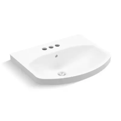 7.7 In. Pedestal Sink Basin White Vitreous Rectangular Fade & Scratch Resistant • $190.10