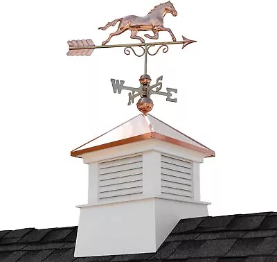 18  Square Manchester Vinyl Cupola Horse Weathervane Good Directions White • $559