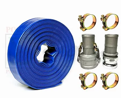 Sigma 2  Inch X 50' Feet Agricultural PVC Lay Flat Discharge Pump Hose & Camlock • $54.99