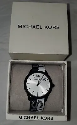 Michael Kors NWT Runway Black-Tone Woven Watch MK2844 Needs New Battery $195 • $75