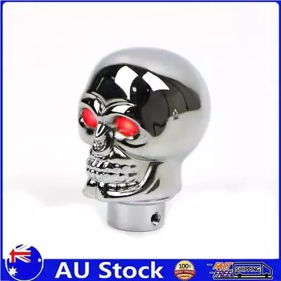 Universal Gear Shift Knob Manual Lever Stick Chrome Skull Red Eyes LED Lights • $26.99