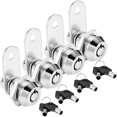 $17.99 • Buy 4 Pack Tool Box Lock 1  Tubular Cam Lock 90 Degree Hook Cam Replacement Lock