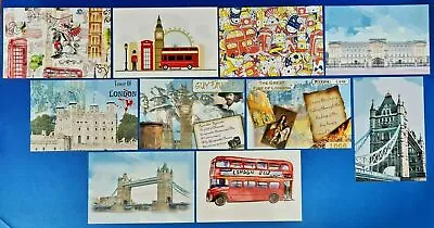 Set Of 10 Modern London Postcards Big Ben Tower Bridge Palace Fire Bus RX7 • £5.70