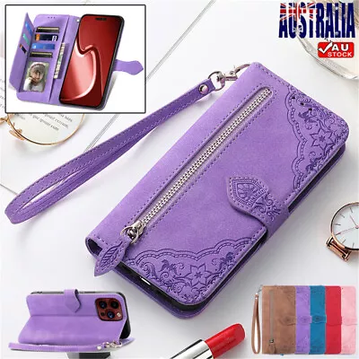 Zipper Wallet Case Leather Flip Cover For IPhone 15 14 13 12 11 Pro Max 8 7 Plus • $14.99