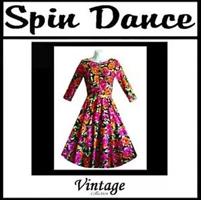 50 60s Vintage Style Fashion Swing Rockabilly 3/4 Sleeve Full Circle Dress Multi • $29.99