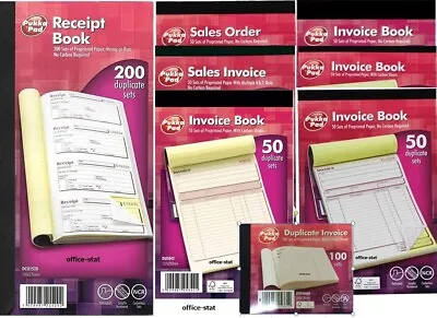 Pukka Pad Invoice Duplicate Triplicate Sales Invoice Sales Order Receipt Books • £6.99