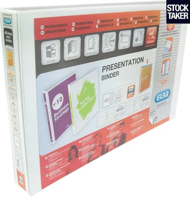 £41.57 • Buy (2-Pack) ELBA A3 White Presentation Ring Binders Landscape 4 D-Ring 30 Mm VAT In