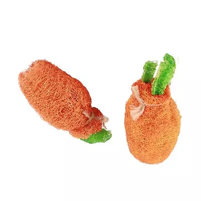 Loofah Rabbit Chew Toys Rabbit Carrot Chew Toy 2pcs With Lanyard For Rabbit • $16.14