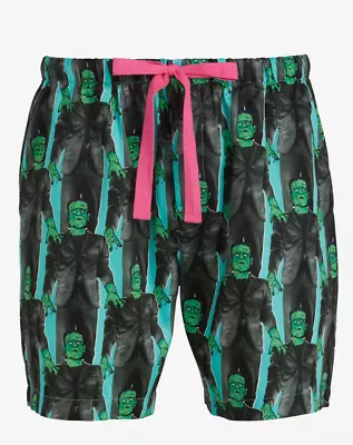 New Peter Alexander Mens Green Universal Monsters Herman Mid Shorts L Rrp$69.95 • $25