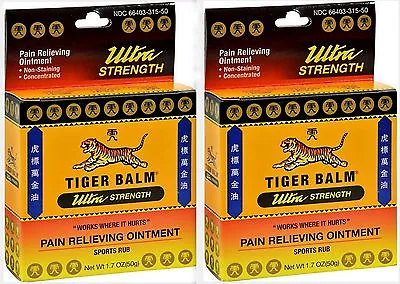 Tiger Balm Ultra Strength Pain Relieving Ointment BIG 50gm Tin  ( 2 PACK ) ^ • $28.79