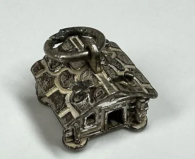 Vintage 835 Silver Lodge Log Cabin Western Wilderness 9mm Pioneer 3D Charm • $14.99