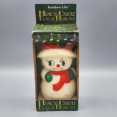 Vintage Rainbow-Lite Musical Candle (Battery Included) Snowman Christmas Works! • $14.99