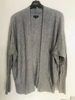River Island Knit Angora Blend Cardigan Faux Leather Elbow Patches UK Size 10/12 • £6.90