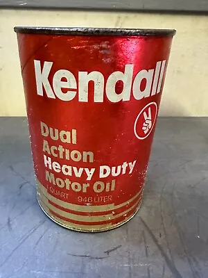 Vintage Kendall Dual Action Heavy Duty Motor Oil Composite One Qt Oil Can - Full • $20