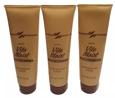 Avon VITA MOIST Hand & Nail Cream NOS New Old Stock   4.5 Oz Each Tube Lot Of 3 • $34.97